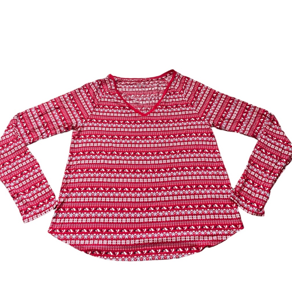 GapBody Christmas Soft Long Sleeve Sleep Pajama Top (size S)